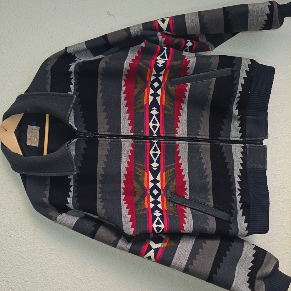 VTG Pendleton High Grade Western Wear Wool Native Southwestern Aztec Men's Sz. L - Picture 3 of 17